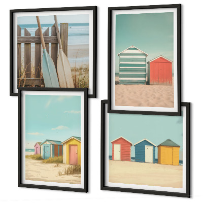 Galleria a parete Case sulla spiaggia colorate