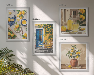 Composizione di 4 quadri Giardino dei limoni con bevande
