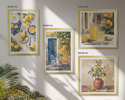Composizione di 4 quadri Giardino dei limoni con bevande