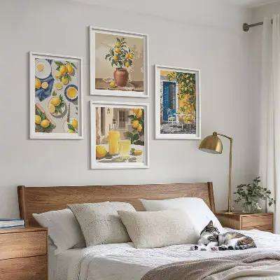 Composizione di 4 quadri Giardino dei limoni con bevande composizione di 4 quadri