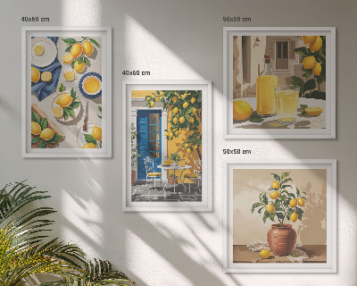 Composizione di 4 quadri Giardino dei limoni con bevande