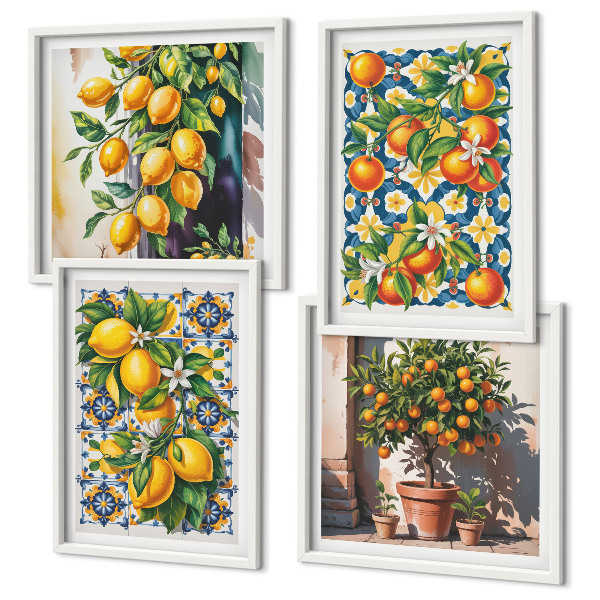 Galleria a parete Frutti di agrumi astratti e colorati