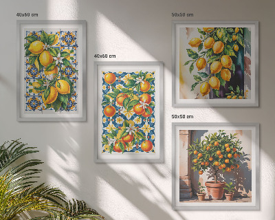 Galleria a parete Frutti di agrumi astratti e colorati