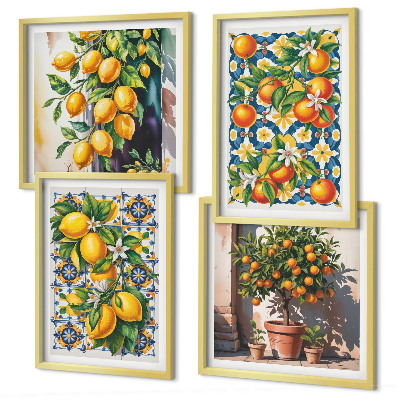Galleria a parete Frutti di agrumi astratti e colorati