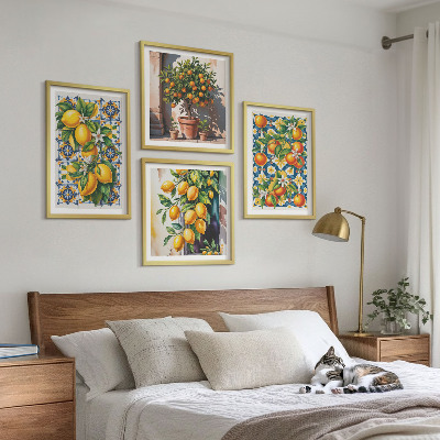Galleria a parete Frutti di agrumi astratti e colorati