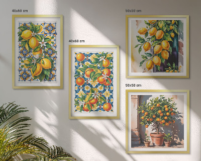 Galleria a parete Frutti di agrumi astratti e colorati