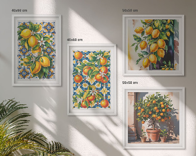 Galleria a parete Frutti di agrumi astratti e colorati
