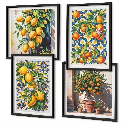 Galleria a parete Frutti di agrumi astratti e colorati