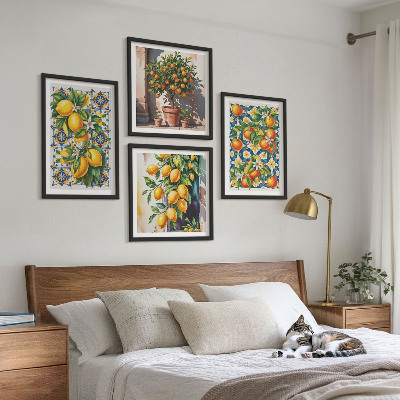 Galleria a parete Frutti di agrumi astratti e colorati