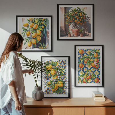 Galleria a parete Frutti di agrumi astratti e colorati