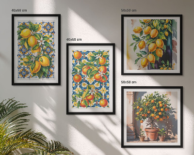 Galleria a parete Frutti di agrumi astratti e colorati