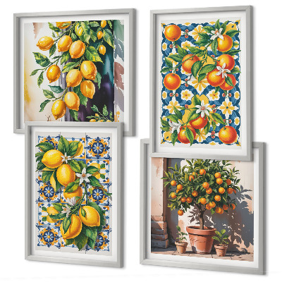 Galleria a parete Frutti di agrumi astratti e colorati