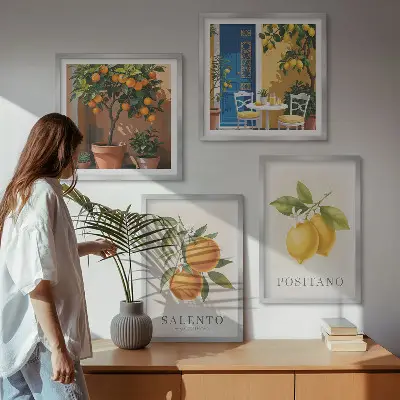 Galleria a parete decorazione con limoni e arance di Amalfi