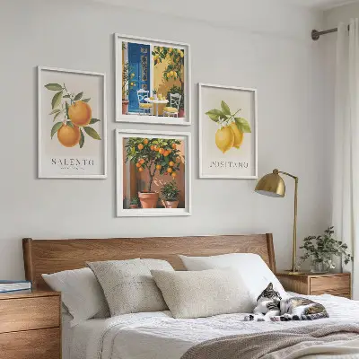 Galleria a parete decorazione con limoni e arance di Amalfi
