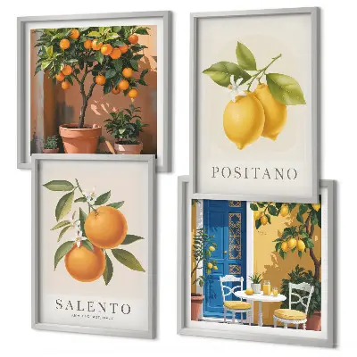 Galleria a parete decorazione con limoni e arance di Amalfi