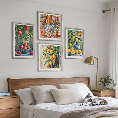 Composizione di 4 quadri Composizioni di frutta