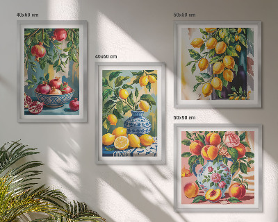 Composizione di 4 quadri Composizioni di frutta