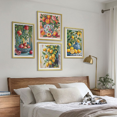 Composizione di 4 quadri Composizioni di frutta