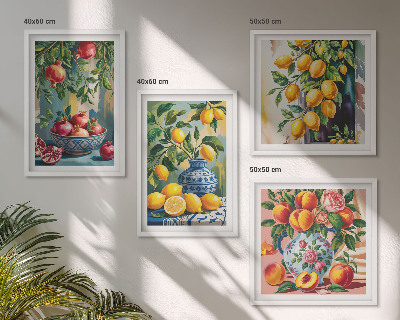 Composizione di 4 quadri Composizioni di frutta