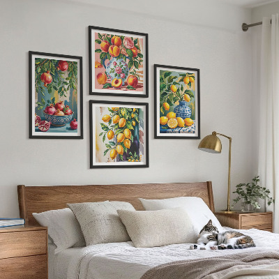 Composizione di 4 quadri Composizioni di frutta