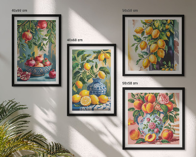 Composizione di 4 quadri Composizioni di frutta