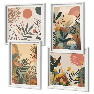 Galleria a parete con motivi vegetali a colori