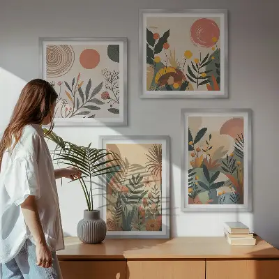 Galleria a parete con motivi vegetali a colori
