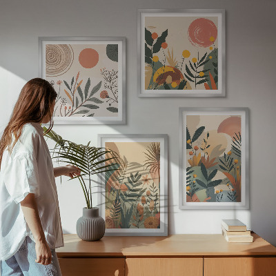 Galleria a parete Motivi vegetali a colori