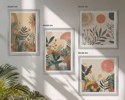 Galleria a parete con motivi vegetali a colori