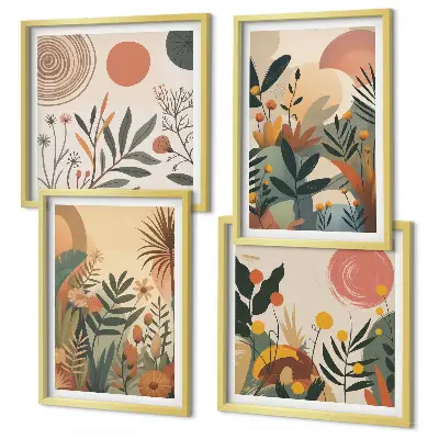 Galleria a parete con motivi vegetali a colori