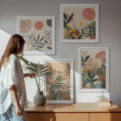 Galleria a parete Motivi vegetali a colori