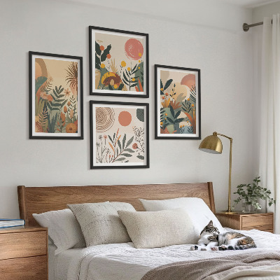 Galleria a parete Motivi vegetali a colori