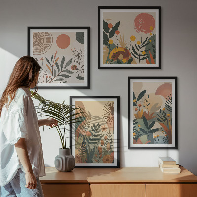 Galleria a parete Motivi vegetali a colori