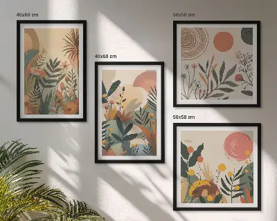 Galleria a parete con motivi vegetali a colori