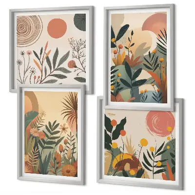 Galleria a parete con motivi vegetali a colori