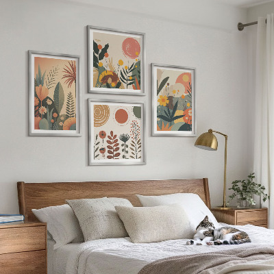 Polittico con cornice motivi caldi in stile boho.