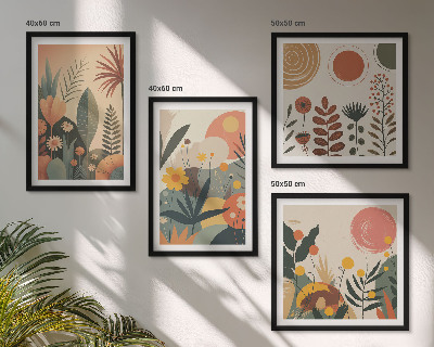 Polittico con cornice motivi caldi in stile boho.