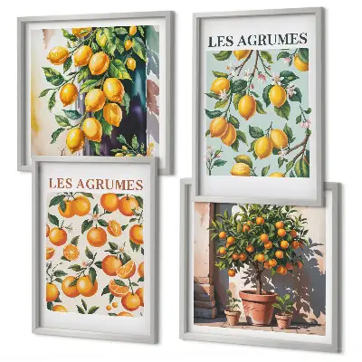 Galleria a parete con motivi di agrumi e frutta