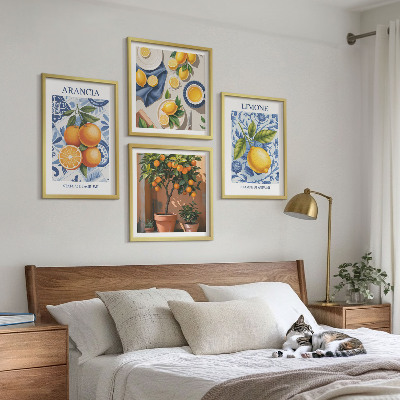 Polittico con cornice Illustrazioni di agrumi