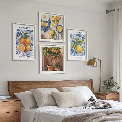 Polittico con cornice Illustrazioni di agrumi