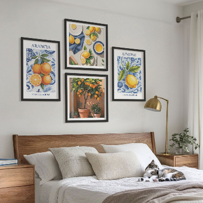 Polittico con cornice Illustrazioni di agrumi