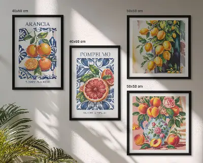 Galleria a parete poster di moda con agrumi italiani