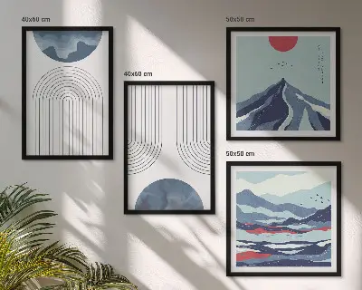 Paesaggi montani astratti composizione da 4 quadri