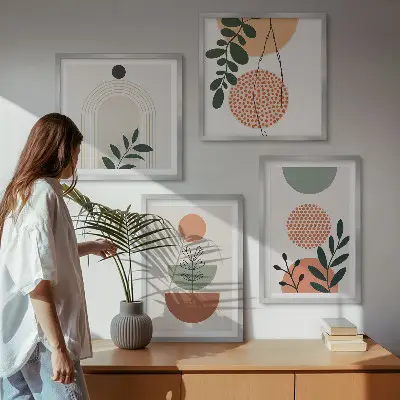 Galleria a parete con motivi vegetali moderni
