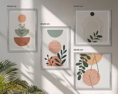 Galleria a parete con motivi vegetali moderni