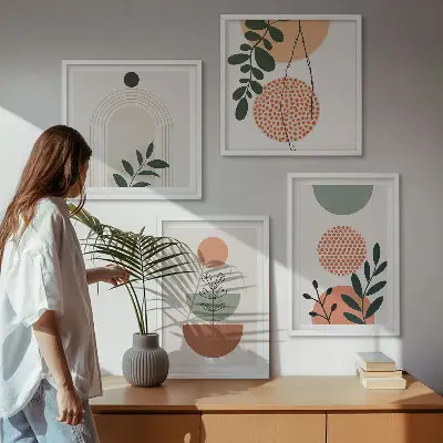 Galleria a parete con motivi vegetali moderni