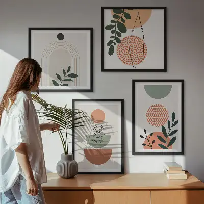 Galleria a parete con motivi vegetali moderni