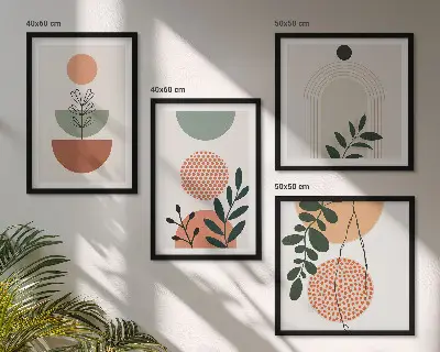 Galleria a parete con motivi vegetali moderni