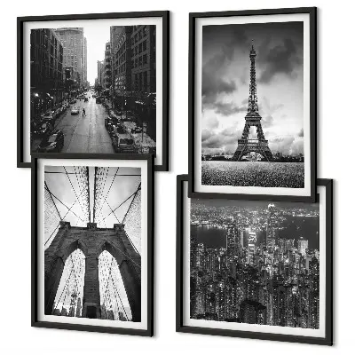 Galleria a parete con torri di ponti monocromatiche