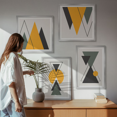 Polittico con cornice Forme geometriche astratte